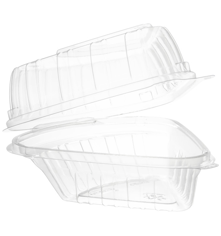 Tarrina Tapa Bisagra OPS "Clear Seal" Para Porción Tarta 169ml (125 Uds)