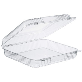 Envase Plástico PS "StayLock" Bisagra Transp. 1370ml (250 Uds)