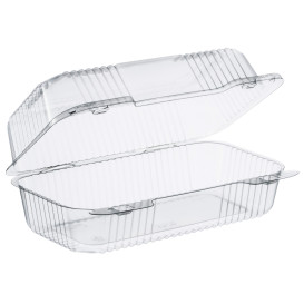 Envase Plástico PS "StayLock" Bisagra Transp. 878ml (250 Uds)