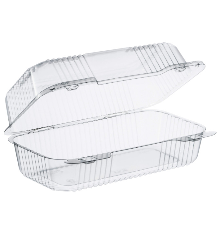 Envase Plástico PS "StayLock" Bisagra Transp. 878ml (250 Uds)