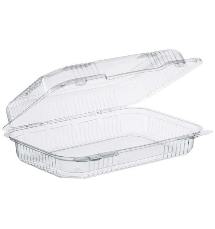 Envase Plástico PS "StayLock" Bisagra Transp. 1080ml (250 Uds)