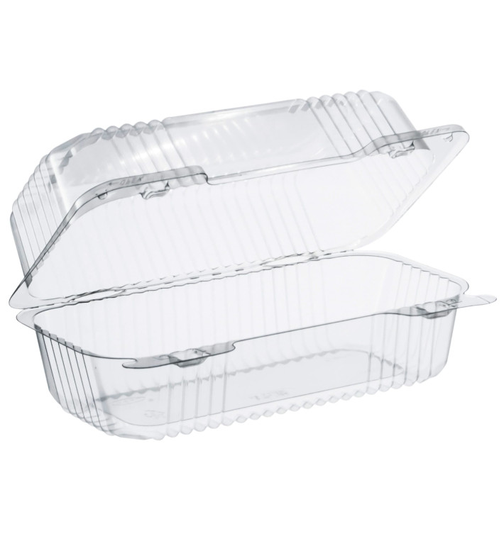 Envase Plástico PS "StayLock" Bisagra Transp. 707ml (125 Uds)