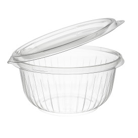 Bol de Plastico PET "Presenta" Tapa Plana Transp. 475ml Ø150mm (75 Uds)