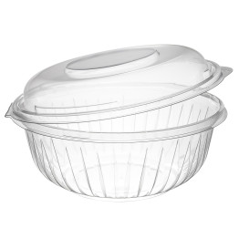 Bol de Plastico PET "Presenta" Tapa Alta Transp. 950ml Ø183mm (150 Uds)