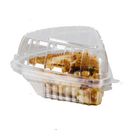 Tarrina Tapa Bisagra OPS "Clear Seal" Para Porción Tarta 169ml (125 Uds)