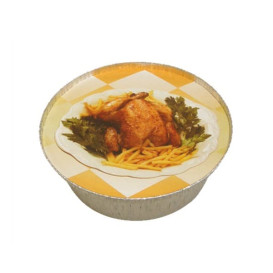Tapa Cartón Envases Redondo para Pollo 1900ml (500 Uds)