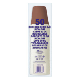 Vaso de Plastico PS Bicolor Marrón 80ml Ø5,7cm (50 Uds)