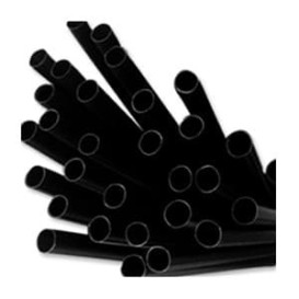 Pajita Recta Negra para Granizado Ø8mm 25cm (10000 Uds)