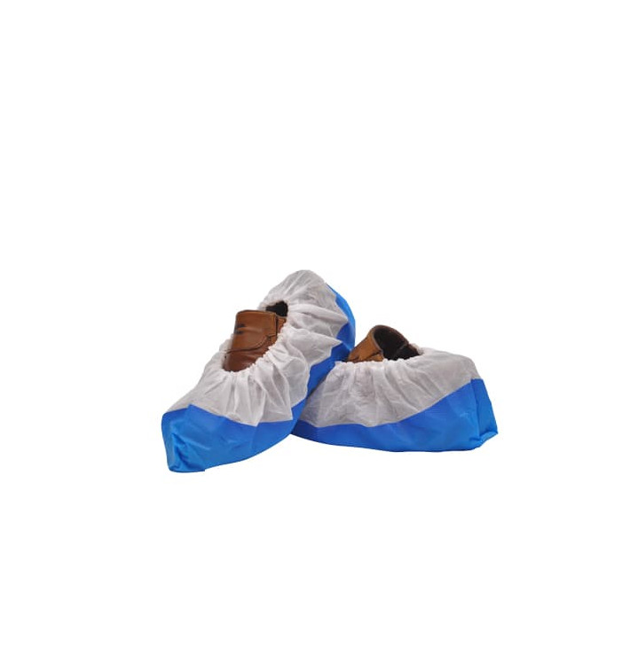 Cubrezapatos TST de PP Blanco con Suela Reforzada CPE Azul (500 Uds) Cubrezapatos TST de PP Blanco con Suela Reforzada CPE Azul (500 Uds)