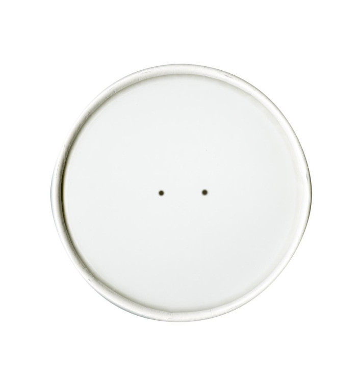 Tapa de Papel Blanca para Tarrina de 16 Oz (25 Uds)