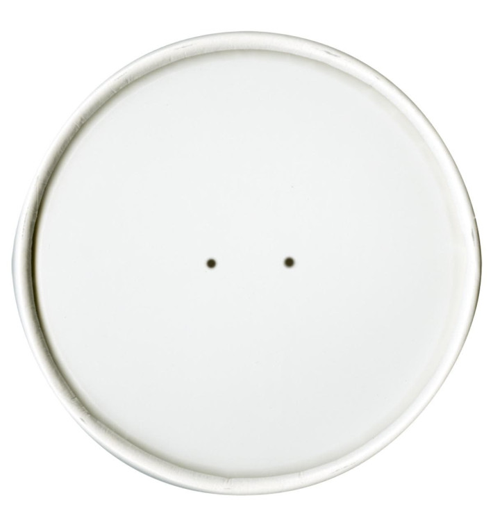 Tapa de Papel Blanca para Tarrina de 26 y 32 Oz (25 Uds)