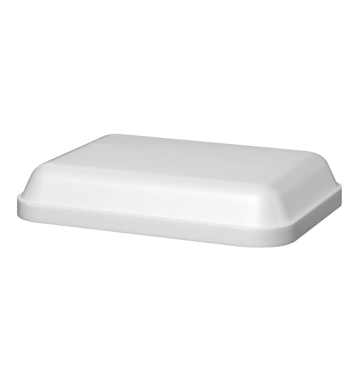 Tapa para Tarrina Rectangular Isotermica Blanca 740ml (200 Uds)