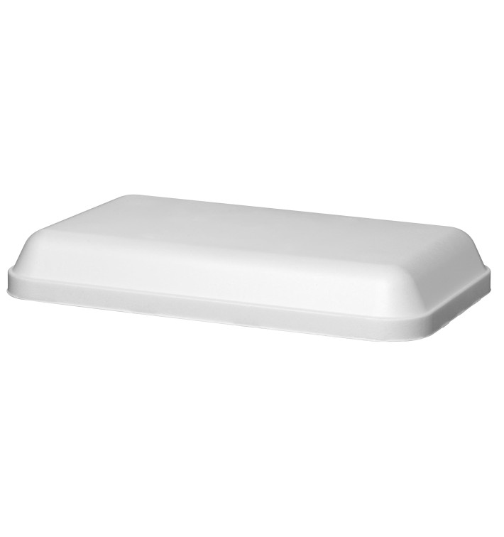 Tapa para Tarrina Rectangular Isotermica Blanca 970ml (200 Uds)