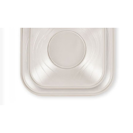 Plato de Plastico PP "X-Table" Cuadrado Perla 180mm (8 Uds)