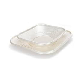 Plato de Plastico PP "X-Table" Cuadrado Perla 180mm (8 Uds)