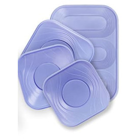 Plato de Plastico PP "X-Table" Cuadrado Violeta 180mm (8 Uds)