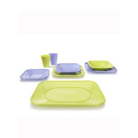 Plato de Plastico PP "X-Table" Cuadrado Lima 230mm (120 Uds)