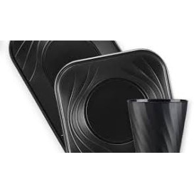 Bandeja de Plastico PP "X-Table" 3C Negro 330x230mm (2 Uds)