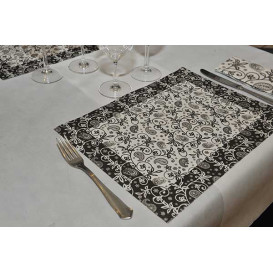 Mantelito de Papel 300x400mm "Cachemir" Negro 50g (2500 Uds)