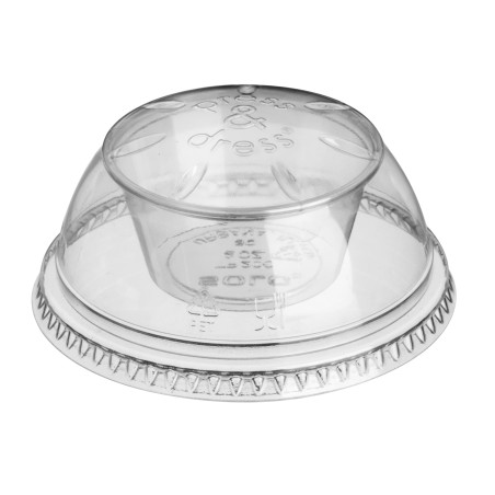 Tapa con Tarrina PET Cristal "Press&Dress" Ø9,2cm (500 Uds)