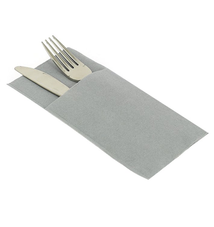 Servilleta Kanguro Airlaid Gris 40x40cm (480 Uds)