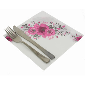 Servilleta Papel "Bouquet" Punta- Punta 40x40cm (50 Uds)
