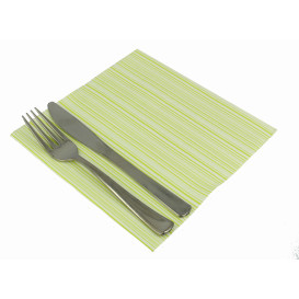 Servilleta Papel "Basic Pistacho" Punta- Punta 40x40cm (50 Uds)
