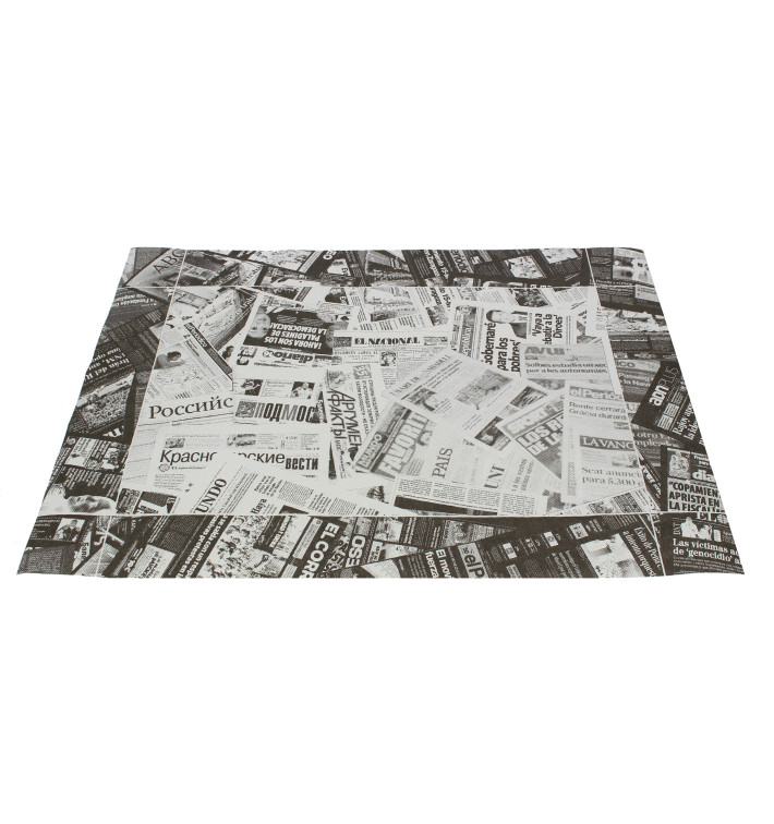 Mantel Individual Papel 30x40cm "Prensa" Negro 50g (500 Uds)