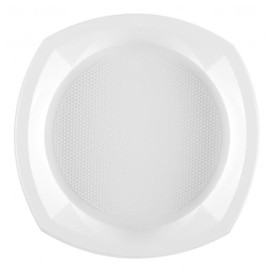 Plato de Plastico PS Cuadrado Blanco 230x230mm 1C (1000 Uds)