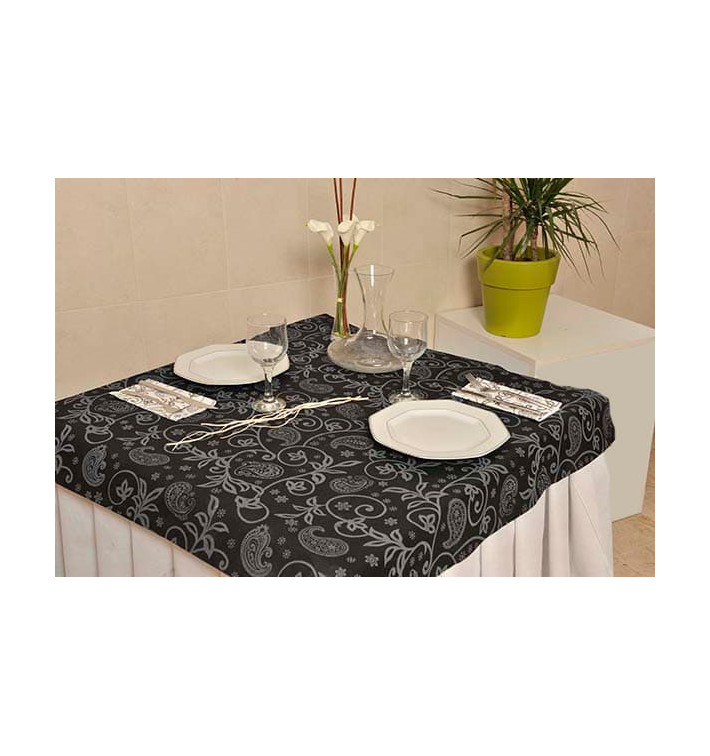 Mantel Novotex No Tejido Negro "Cachemir" 120x120cm (150 Uds)