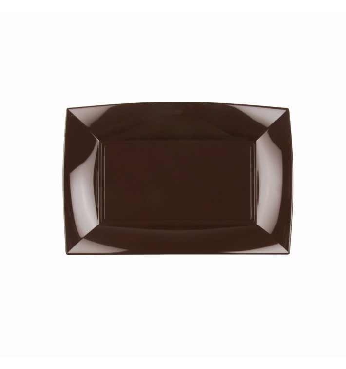Bandeja de Plastico Marron Nice PP 280x190mm (12 Uds)