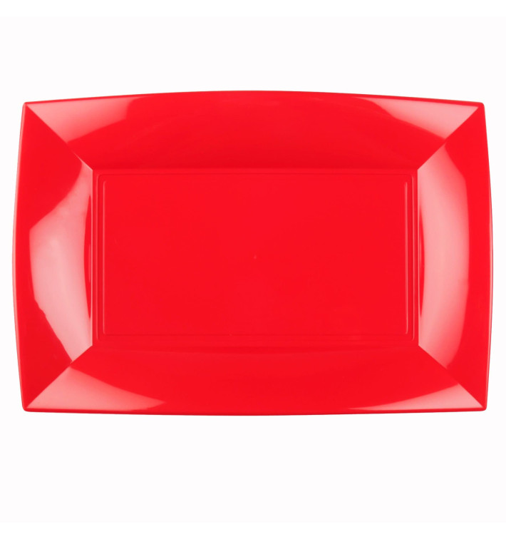 Bandeja de Plastico Rojo Nice PP 345x230mm (6 Uds)