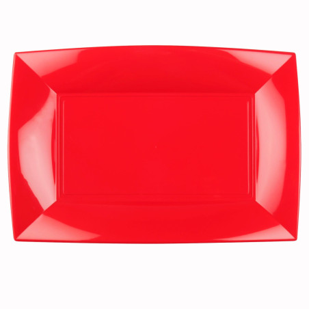 Bandeja Reutilizable PP Rojo Nice 34,5x23cm (6 Uds)