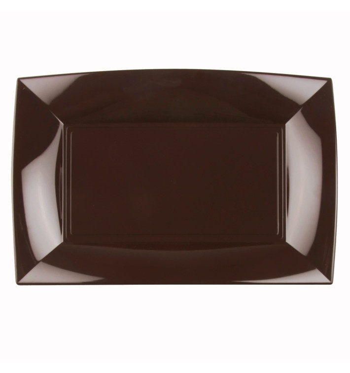 Bandeja de Plastico Marron Nice PP 345x230mm (6 Uds)