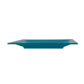 Plato de Plastico Llano Cuadrado Turquesa 230mm (750 Uds)