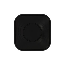 Plato de Plastico PP "X-Table" Cuadrado Negro 230mm (8 Uds)