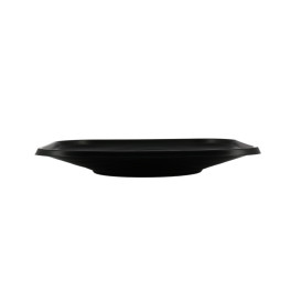 Plato de Plastico PP "X-Table" Cuadrado Negro 230mm (8 Uds)