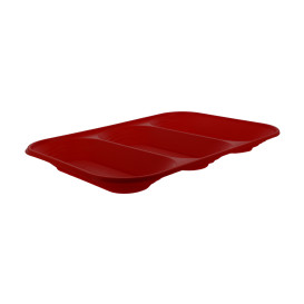 Bandeja de Plastico PP "X-Table" 3C Rojo 330x230mm (30 Uds)