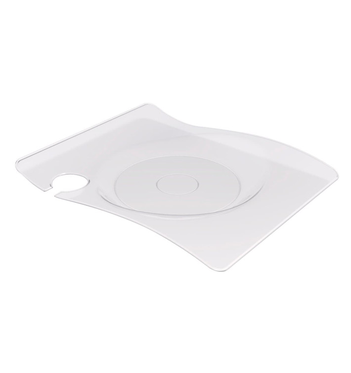Plato de Plastico "Forma" con Soporte Transp. 22x18 cm (180 Uds) Plato de Plastico "Forma" con Soporte Transp. 22x18 cm (180 Uds)