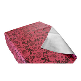Mantel de Papel Cortado 1x1m Burdeos "Cachemir" 37g (400 Uds)