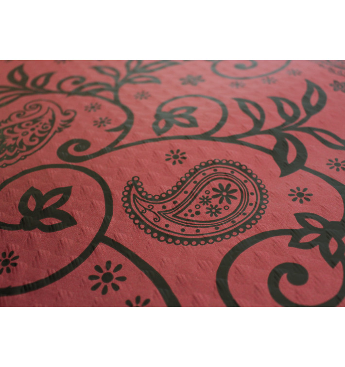 Mantel de Papel Cortado 1x1m Burdeos "Cachemir" 37g (400 Uds)