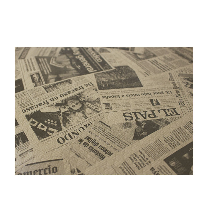 Mantel de Papel Cortado 1x1m Kraft "Prensa" 37g (400 Uds)