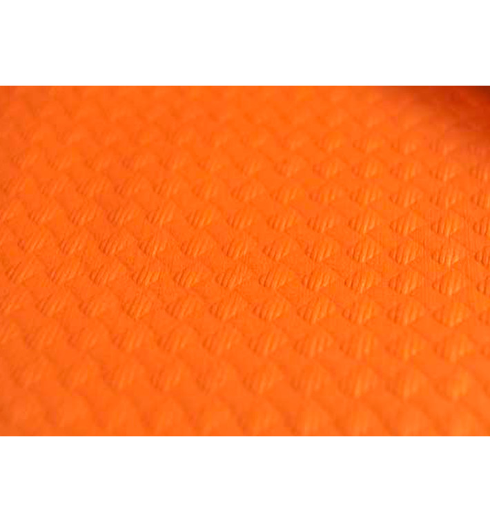 Mantel de Papel Cortado 1x1 Metro Naranja 40g (400 Uds)