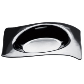 Plato Degustación Flat Negro 8x6,6 cm (50 Uds)