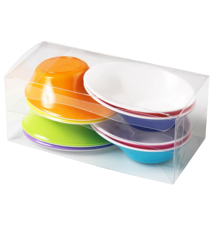 Bol de Plástico "Sodo" Blanco y Multicolor 50 ml (8 Unidades)