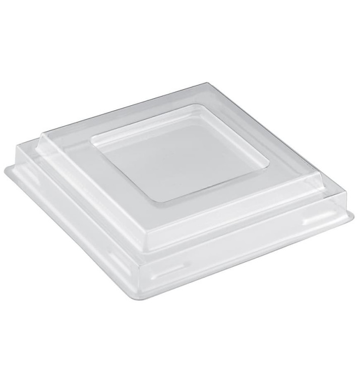 Tapa Bol Square Dessert Transparente PET 90 ml (25 Uds)