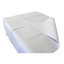 Mantel de Papel Cortado 1x1 Metro Blanco 40g (480 Uds)