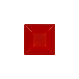 Bol de Plastico Cuadrado Rojo 120x120x40mm (12 Uds)