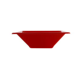 Bol de Plastico Cuadrado Rojo 120x120x40mm (12 Uds)