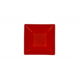 Bol de Plastico Cuadrado Rojo 120x120x40mm (1500 Uds)